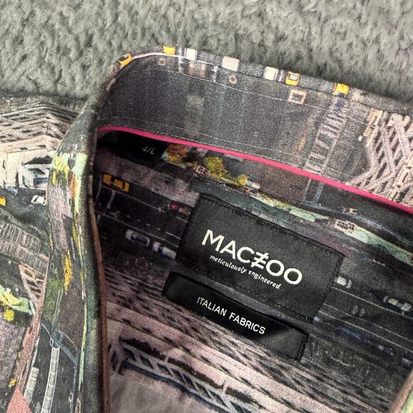 Maceoo Button Shirt Mens 4/L Fibonacci Taxi Dress Art Geometric Dress - Picture 3 of 9